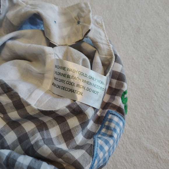 Lil Cactus Boys Checked Grey White My First Easter Jon Jon Outfit Size 3-6 Mo - Picture 6 of 6